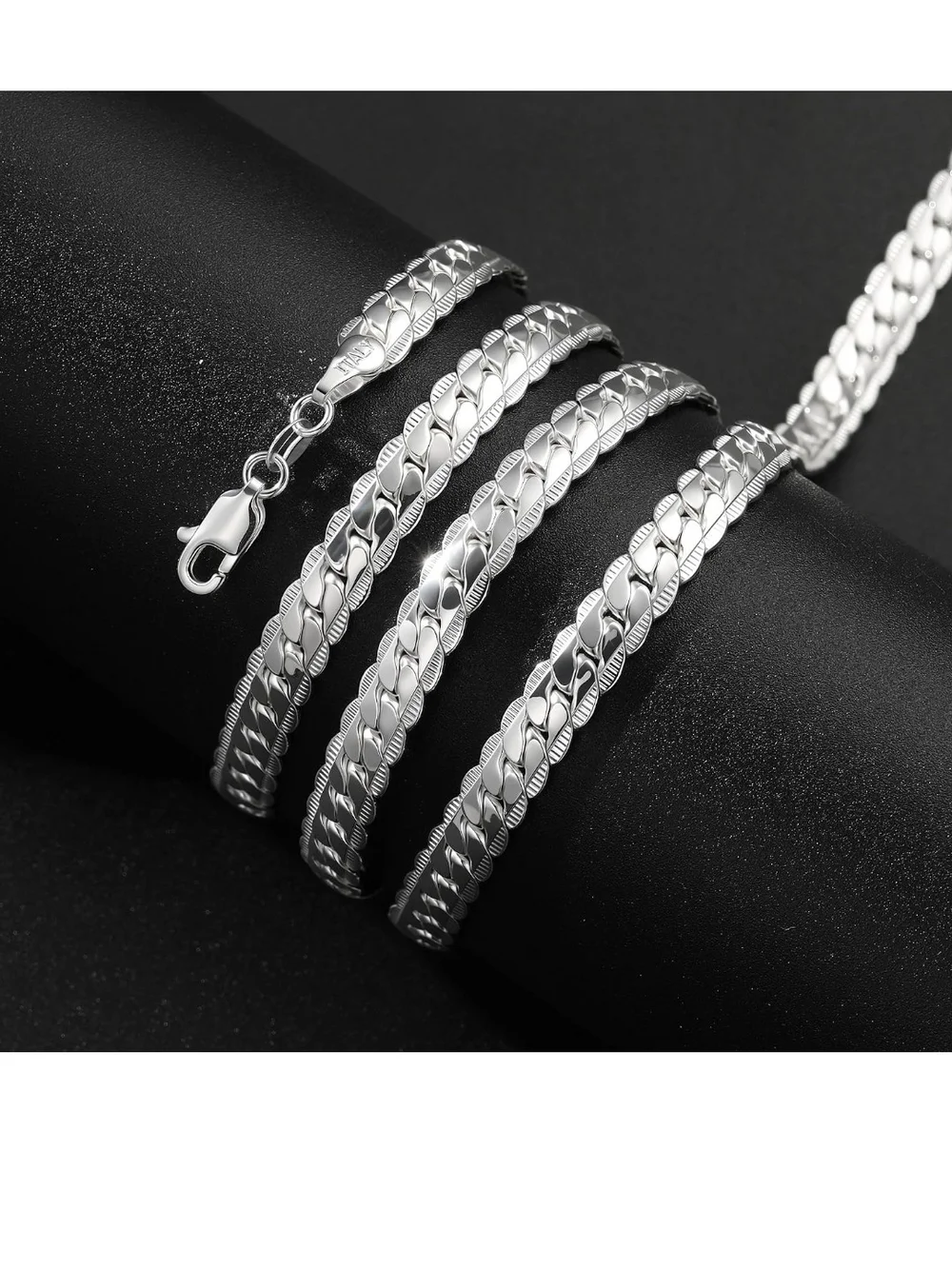 Classic Men's Silver Cuban Link Chain Necklace